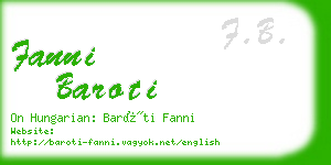 fanni baroti business card